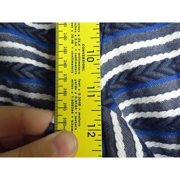 Land's End Low Rise Textured Shorts Horizontal Blue/White Striped Womens Size 18 - Picture 6 of 8